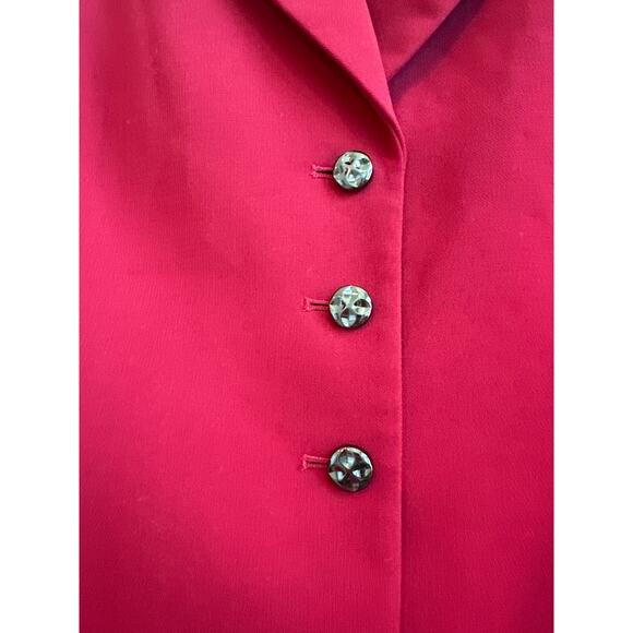 TAHARI Red with Three Black Button Closure Dress Suit Jacket Blazer - Picture 3 of 7